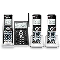 VTech VS306-3 DECT 6.0 3 Handsets Cordless Home Phone with Bluetooth, Answering System, Smart Call Blocker, Caller ID Announce, Backlit Display, Duplex Speakerphone (Silver & Black)