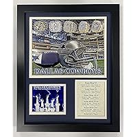 Legends Never Die Dallas Cowboys Super Bowl Championship Rings Collectible | Framed Photo Collage Wall Art Decor - 12