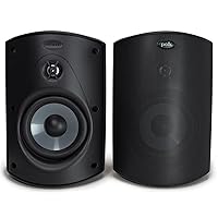 Polk Audio Atrium 5 Outdoor Speakers with Powerful Bass (Pair, Black), All-Weather Durability, Broad Sound Coverage, Speed-Lock Mounting System