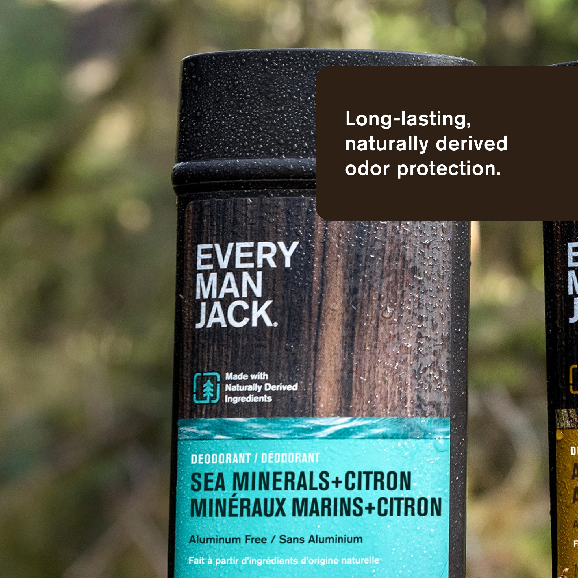 Every Man Jack Sea Minerals + Citron Men’s Aluminum Free Deodorant - Stay Fresh with Natural Deodorant For all Skin Types - Odor Crushing, Long Lasting, with Naturally Derived Ingredients - 3oz