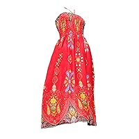 Brand Thin Halter Wide Smock Bust Rayon Print Capri Dress