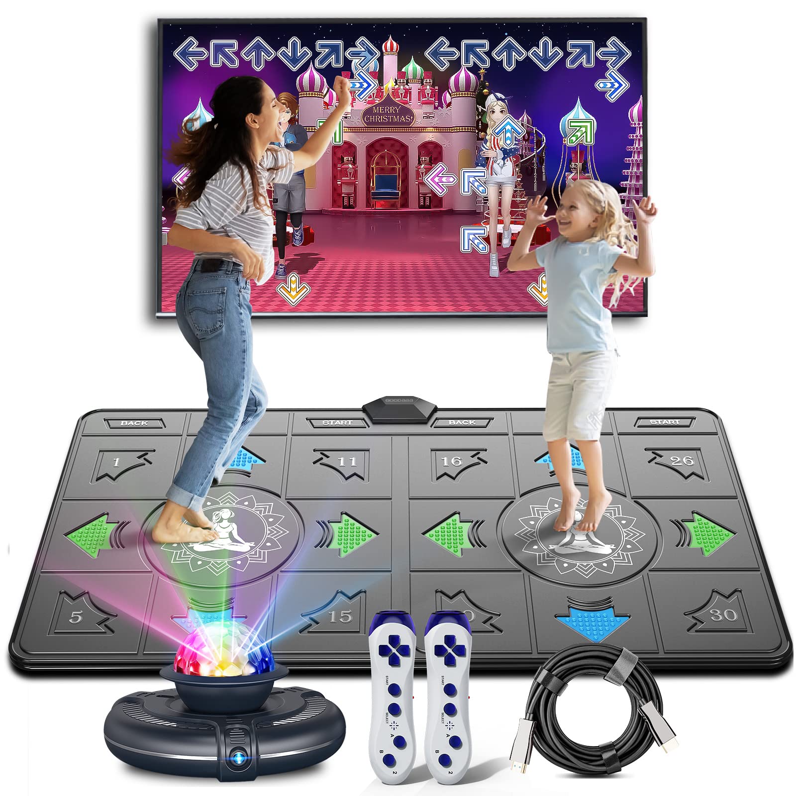 MetFut Dance Mat for Kids and Adults,Musical Electronic Dancing mat, Double User Yoga Dance Floor with Wireless Handle, HD Camera Game Multi-Function Host, Non-Slip Dance Pad