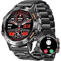 Military Smart Watch for Men Make Calls Rugged Tactical Smartwatch Compatible with Android iPhone Samsung 1.39