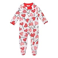 HonestBaby Sleep and Play Footed Pajamas One-Piece Sleeper Jumpsuit Zip-Front Pjs 100% Organic Cotton for Baby Girls