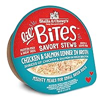 Stella & Chewy's Lil Bites Savory Stews for Small Breeds Chicken & Salmon Dinner in Broth, 2.7 oz. Cups (Pack of 12)