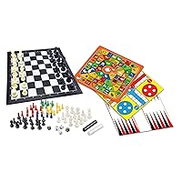 Lexibook, 8-in-1 Games Set, Chess, Checkers, Backgammon, Chinese Checkers, Nine Men's Morris Game, Snakes & Ladders Game, Goose Game, Ludo Game, JGM800