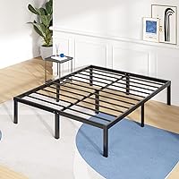 Avenco Full Size Bed Frame - 14 Inch High Metal Platform Bed Frame Full Size with Storage Space Under Bed, Heavy Duty Steel Slat Support, No Box Spring Needed, Easy Assembly