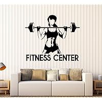 Vinyl Wall Decal Fitness Center Logo Gym Beauty Health Stickers Large Decor (1450ig) Purple