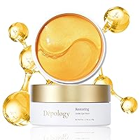 Restoring Hydrogel Under Eye Patch | 60 Patches | Brightening Caffeine Gold Pads for Dark Circles | Puffiness | Wrinkles | Refresh | Travel