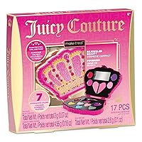 Juicy Couture Bejeweled Beauty Cosmetic Compact - Glam for Eyes, Lips & Face, Crown Shaped Makeup Case, Girls & Kids Ages 6+