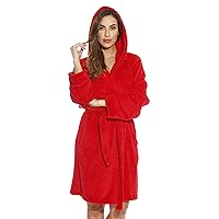 Just Love Kimono Robe Chevron Texture Fleece Hooded Bath Robes for Women
