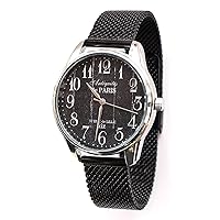 ZIZ Antiques Style Stainless Steel Watch, Unisex Wrist Watch, Quartz Analog Watch with Stainless Steel Watch Band