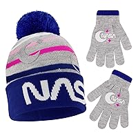 ABG Accessories boys And Girls Winter Hat With Kids Gloves Set, Nasa for Ages 4-7Cold Weather Hat