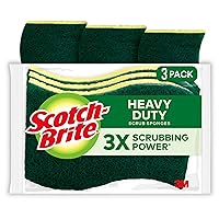 Scotch-Brite Heavy Duty Scrub Sponges, Sponges for Cleaning Kitchen and Household, Heavy Duty Sponges Safe for Non-Coated Cookware, 3 Scrubbing Sponges