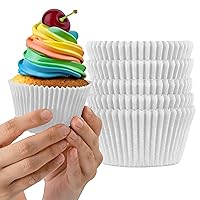 Muffin Liners for Baking - 100pcs White EXTRA LARGE SIZE Cupcake Liners Baking Supplies, Thick Jumbo Parchment Paper Sheets Cute Cups, Greaseproof Pan Liner Wrappers Kitchen Accessories