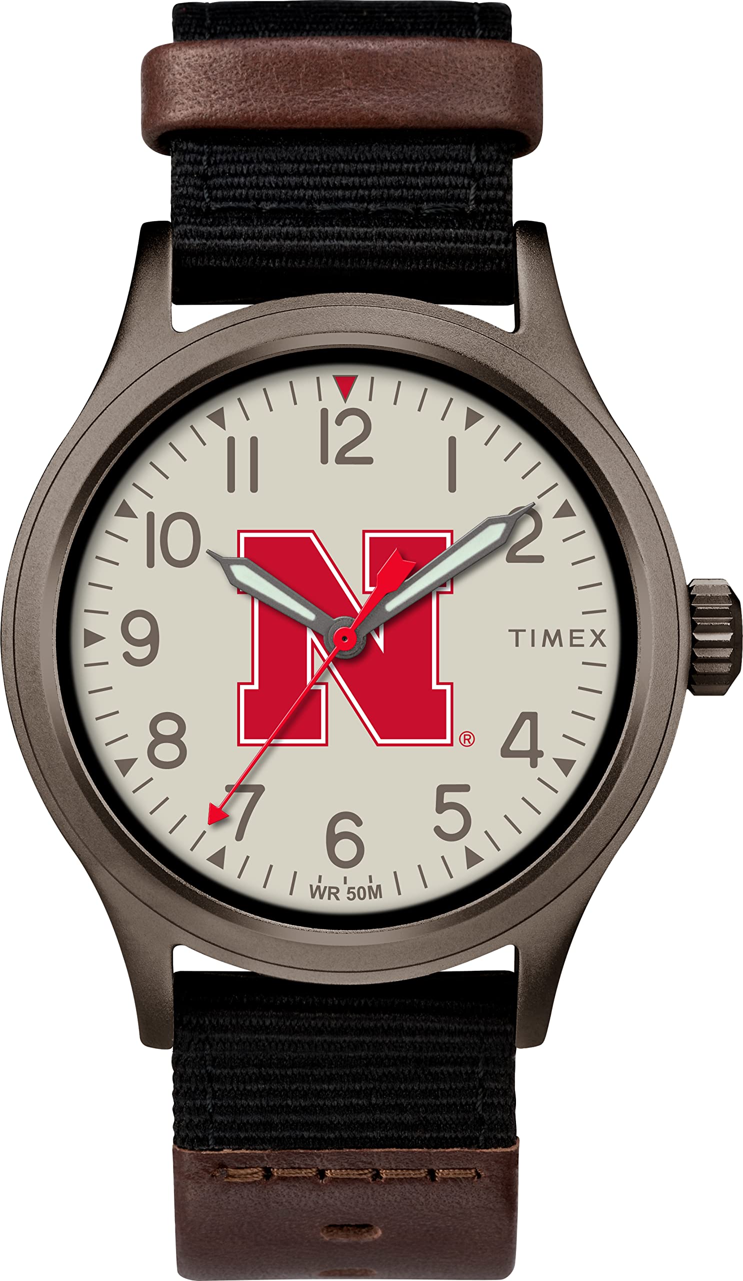 Timex Tribute Men's Collegiate Pride 40mm Watch - Nebraska Cornhuskers with Black Fastwrap Strap