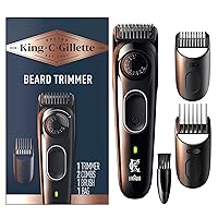 Cordless Beard Trimmer for Men, Kit includes 1 Trimmer, 3 Interchangeable Combs, 1 Cleaning Brush, 1 Charger, 1 Travel Bag, BLUE