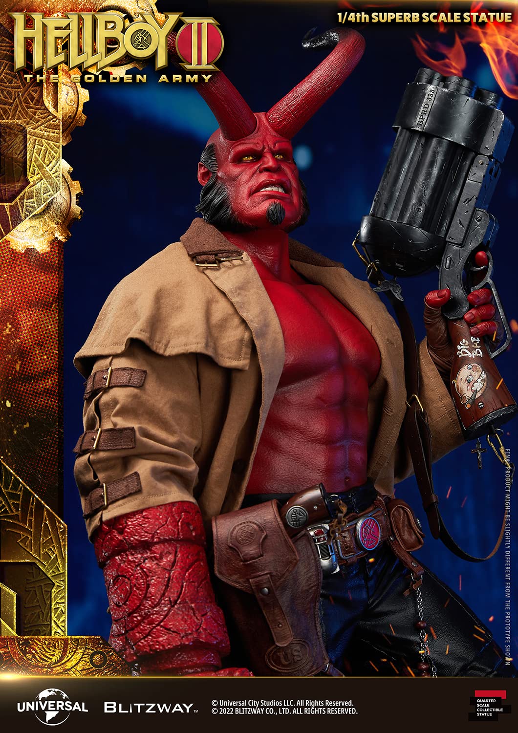 Blitzway - Hellboy II: The Golden Army - Hellboy, 1/4 Superb Scale Statue,Multi