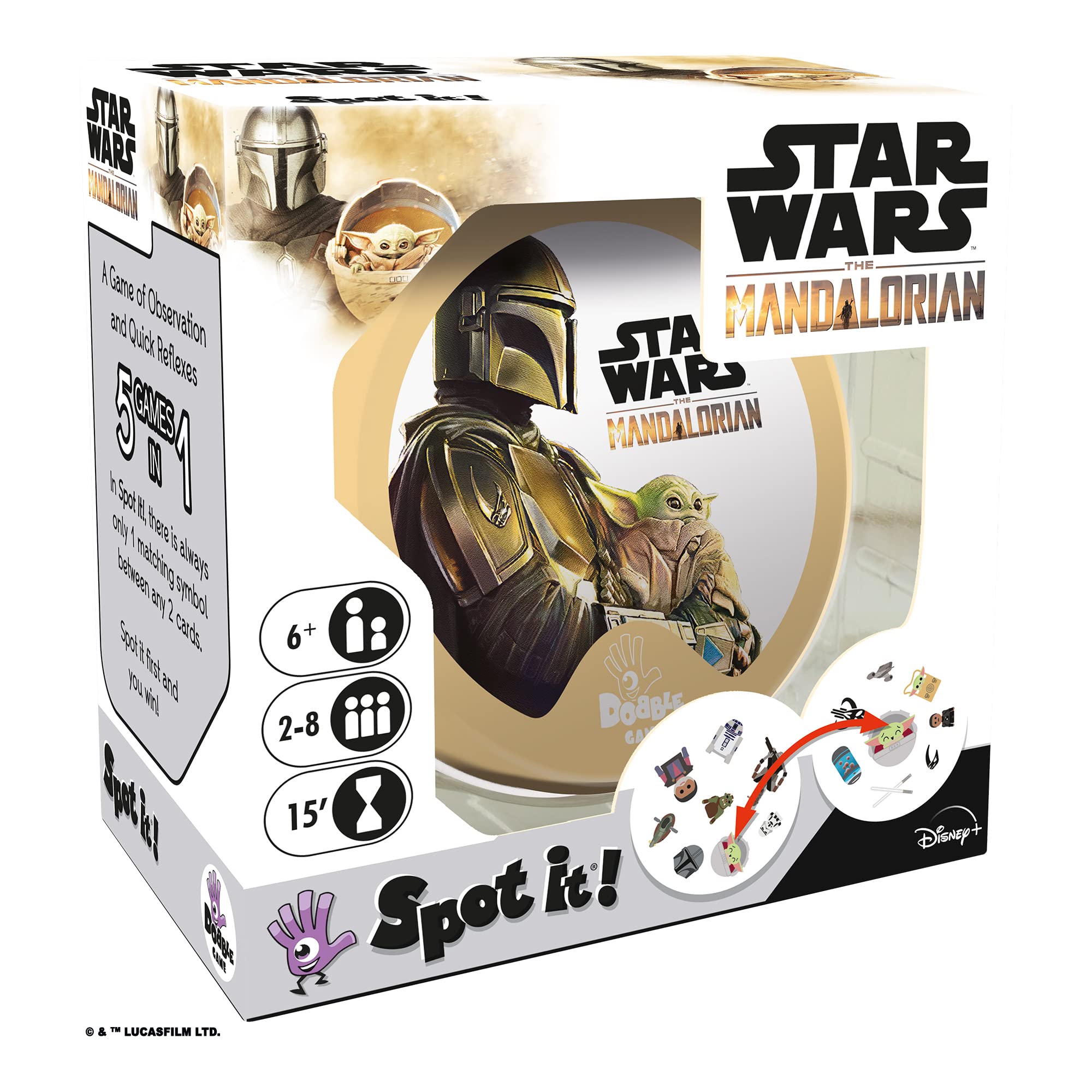 Spot It! The Mandalorian Card Game | Game for Kids | Age 6+ | 2-8 Players | Average Playtime 15 Minutes | Made by Zygomatic