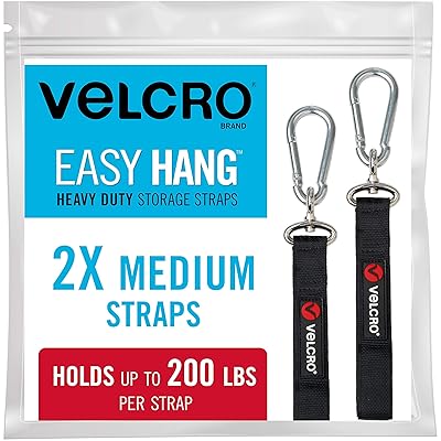 VELCRO Brand VEL-30687-USA Easy Hang Heavy Duty Straps Garage Storage and  Organization, Extension Cord Holder, Pool Hoses, Tools, Shed, 2pk Medium