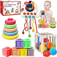 Montessori Toys for Babies 6-12 Months, Baby Toys 6 to 12 Months Stacking Building Blocks Sensory Bin Teething Toys for Babies, Learning Toys for 3-6-12-18 M+ Infant Baby Girls Boys Toys Gifts