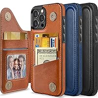 LOHASIC for iPhone 15 Pro Max Wallet Case, 5 Card Holder ProMax Phone Cover to Men Women, Premium PU Leather Credit Slot, Magnetic Clasp Kickstand Flip Folio Portfolio, 6.7 Inch, 5G, 2023 - Brown