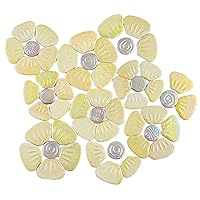 Flower Mosaic Tiles for Crafts Bulk,200g Iridescent Mosaic Tiles Supplies,Stained Floral Mosaic Pieces for Artwork,Garden Kit Decor(Yellow)