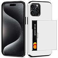 SAMONPOW Compatible with iPhone 15 Pro Case with Card Holder Dual Layer Hybrid iPhone 15 Pro Wallet Case Heavy Duty Protective Shockproof iPhone 15 Pro Phone Case for iPhone 15 Pro for Women Men