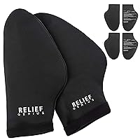Relief Genius Hand Ice Pack – Cold Therapy for Hands - Ice Gloves for Chemo, Neuropathy, Arthritis, Injuries and Working Hands – Includes 2 Mittens and 4 Reusable and Flexible Gel Ice Packs S/M Black