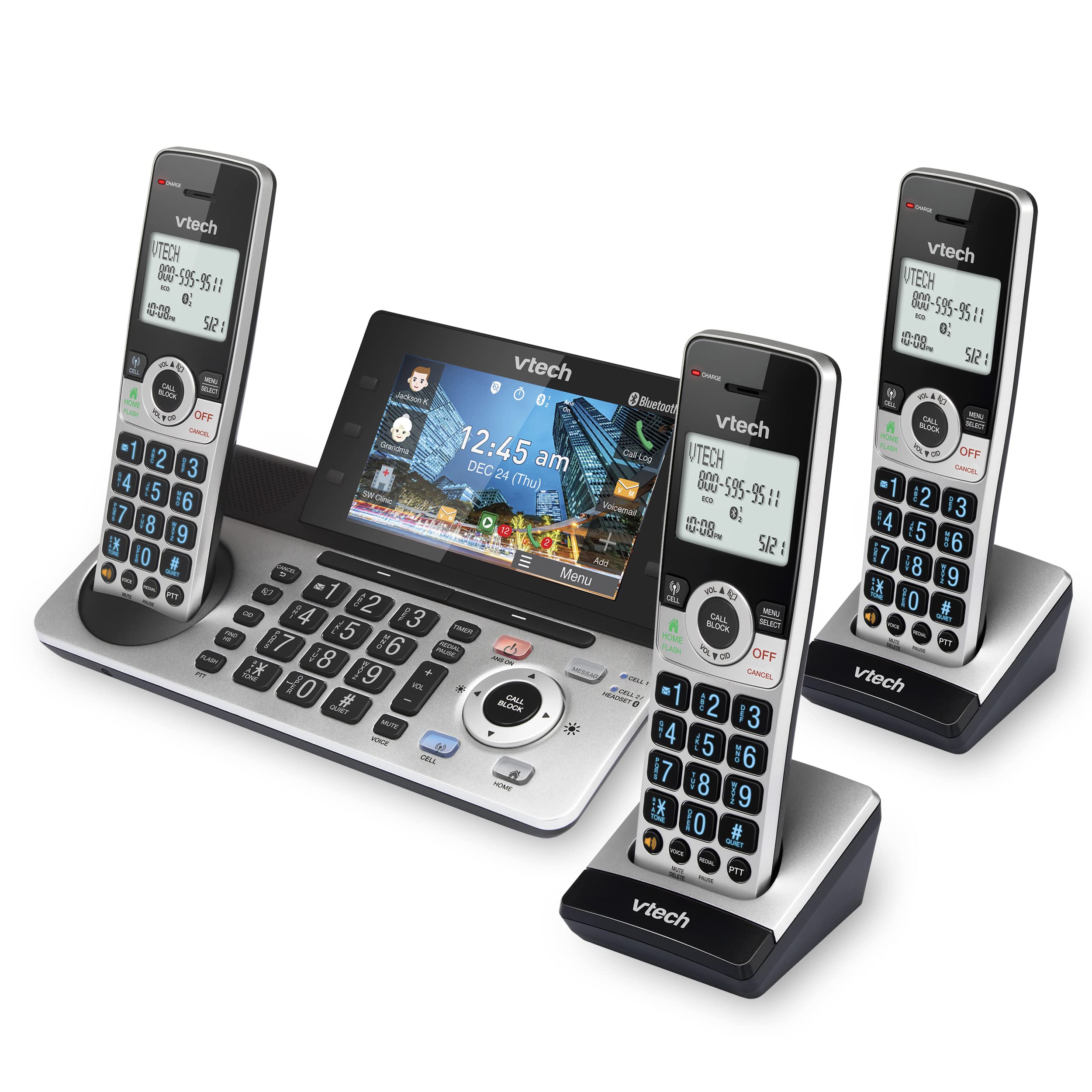 VTech IS8251-3 Business Grade 3-Handset Expandable Cordless Phone for Home Office, 5