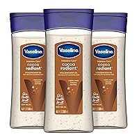 Vaseline Intensive Care Cocoa Radiant For Glowing Skin 3 Count Body Gel Oil Body Oil Made with 100% Pure Cocoa Butter + Replenishing Oils 6.8oz
