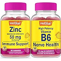 Zinc + High Potency Vitamin B6, Gummies Bundle - Great Tasting, Vitamin Supplement, Gluten Free, GMO Free, Chewable Gummy