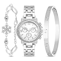ELLZEN Women's Wrist Watches- Bangle Watch and Bracelet Set | Analog Display with Quartz Movement | Womens Watch with Gift Box Set
