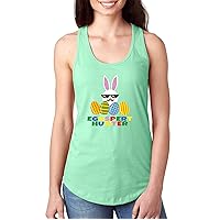 Women's Eggspert Hunter Video Game Bunny Easter Spring Holiday Racer-Back Tank-Top