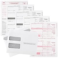 1099 Misc Forms 2023, 4 Part Laser Tax Forms Kit for 25 Vendor with 25 Self-Seal Envelopes, Designed for QuickBooks and Accounting Software