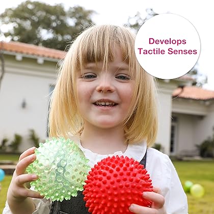 Edushape The Original Sensory Balls for Baby - 4” Transparent Color Baby Balls That Help Enhance Gross Motor Skills for Kids Aged 6 Months and Up - Pack of 4 Vibrant and Unique Toddler Ball for Baby