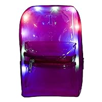 Arsimus LED Light-Up Clear Rave Backpack for Festivals (Fuchsia)