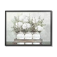 Pristine Hydrangea Bouquets Thankful Grateful Blessed Sentiment Framed Giclee Art Design by Dogwood Portfolio