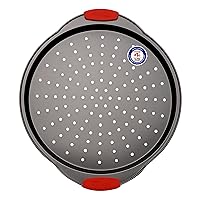 Pizza Tray Carbon Steel Pizza Pan with Holes and Non-Stick Coating – PFOA PFOS and PTFE Free by Bakken