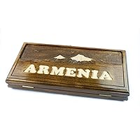 2 in 1 Armenian Backgammon Checkers Handmade Nardi High Detail Wooden Board Game Hand Crafted Nardy