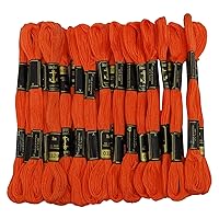 Anchor Hand Cross Stitch Stranded Cotton Embroidery Thread Floss Pack of 25 Skeins-Orange