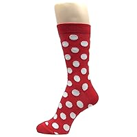 Men's Polka Dots Dress Socks,Red/White