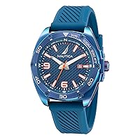 Nautica Men's Tin Can Bay Blue Silicone Strap Watch (Model: NAPTCF201)