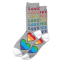 Hot Sox Men's Fun Pride & Love Crew Socks-1 Pair Pack-Cool & Funny Novelty Gifts