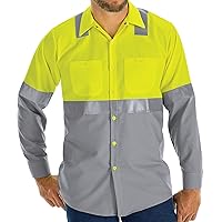 Red Kap Men's Hi-vis Colorblock Ripstop Work Shirt-Type R, Class 2