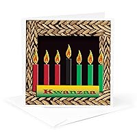 Kwanzaa Candles - Greeting Card, 6 x 6 inches, single (gc_12985_5)