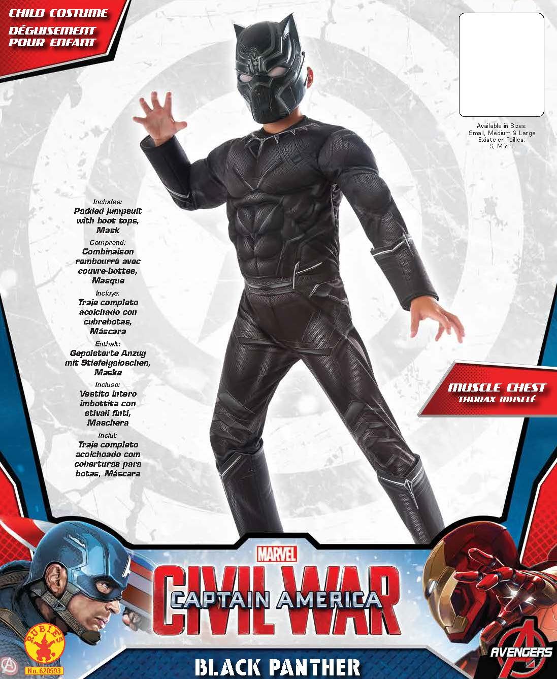 Rubie's Costume Captain America: Civil War Deluxe Black Panther Costume, Small