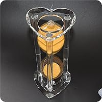1/2 Hour Heart Base Crystal Hourglass Christmas Present Birthday Gifts Home Decoration (Yellow)