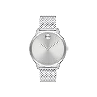 Movado Bold, Stainless Steel Case, Silver White Dial, Stainless Steel Mesh Bracelet, Women, 3600595