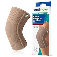 Actimove® Everyday Supports Knee Support Closed Patella 2 Stays – Helps with Pain Relief and Swelling – For Chronic Knee Pain and Overuse Knee Injuries – Left/Right Wear – Beige, Large
